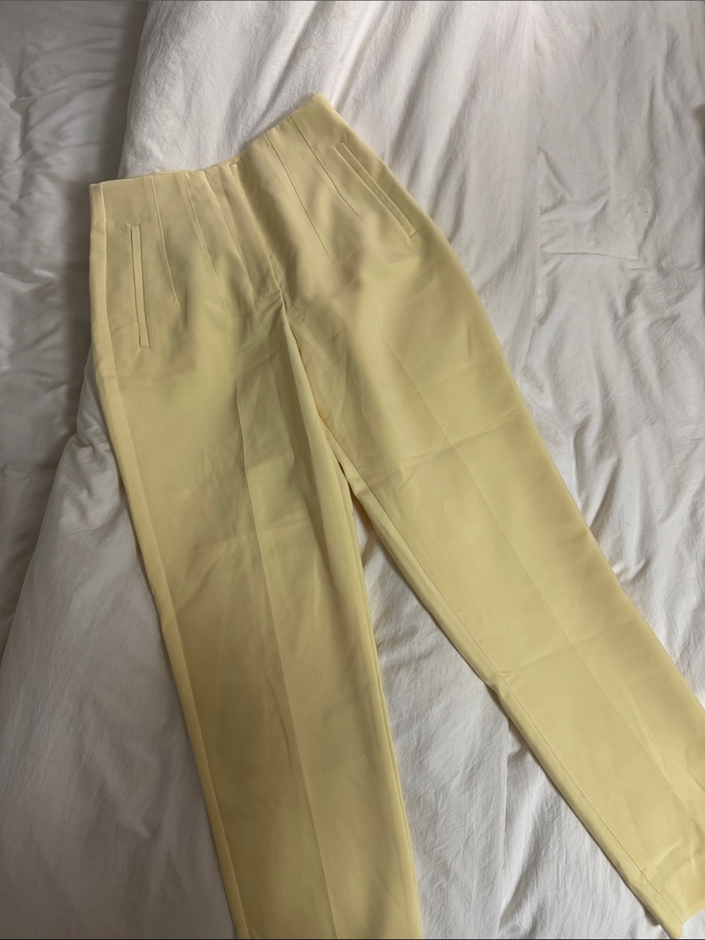 NWT Zara High Waisted Butter Yellow Trouser